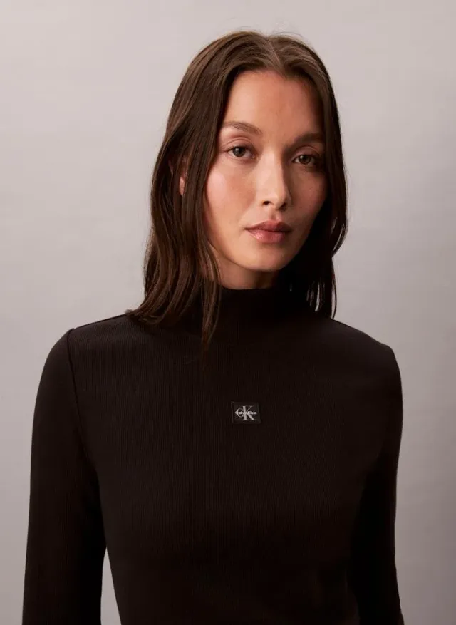 Calvin Klein Jeans Women's Black Graphic High-Neck Long-Sleeve Top – image 4