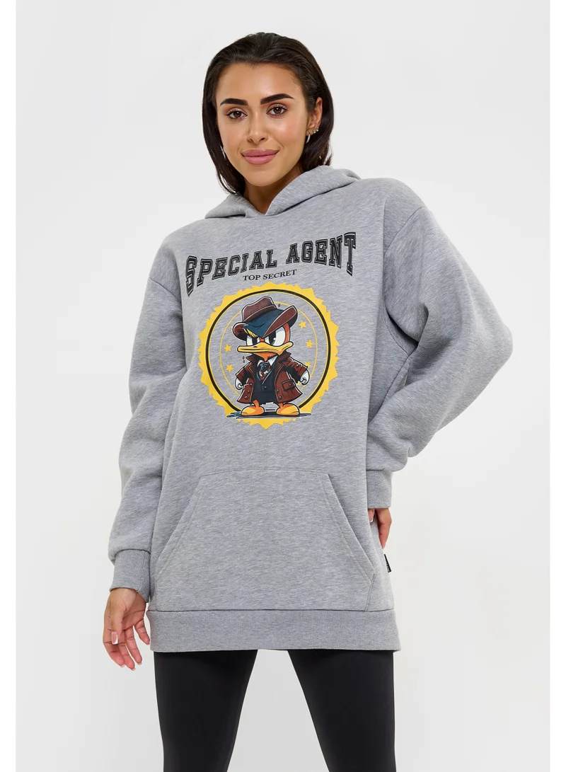 Bona Fide Women's Oversized Cotton Hoodie, Light Gray
