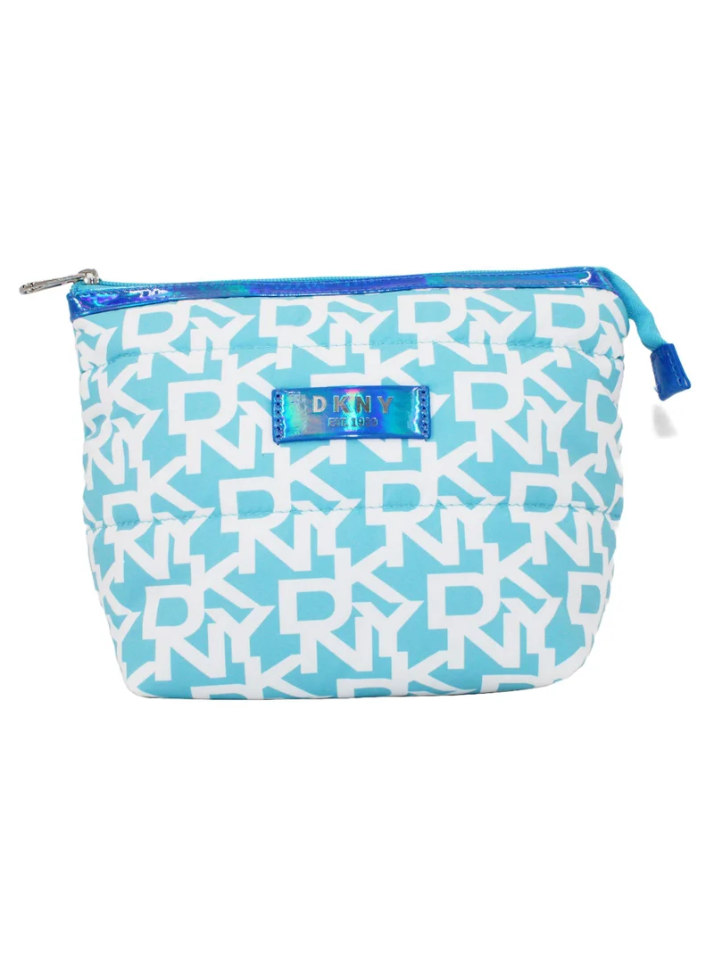 DKNY Signature Puffer Small Cosmetic Bag Sky Blue