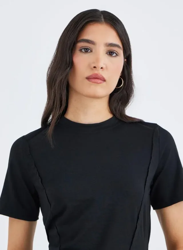 Take Two Cut and Sew Panel T-Shirt Black – image 3