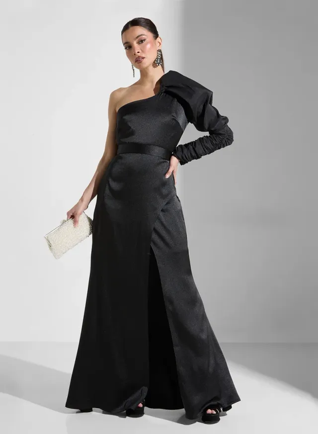 Asymmetric Sleeve Gown – image 4
