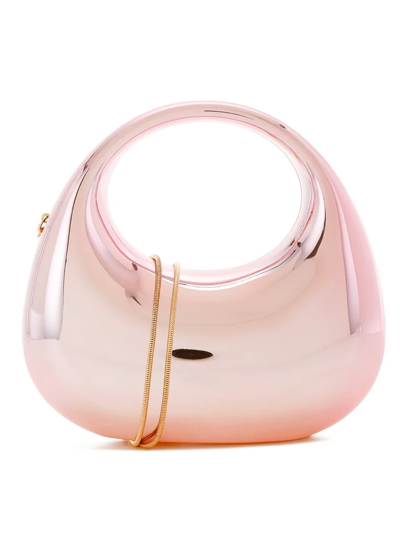 Mini Metallic Acrylic Clutch Silver
