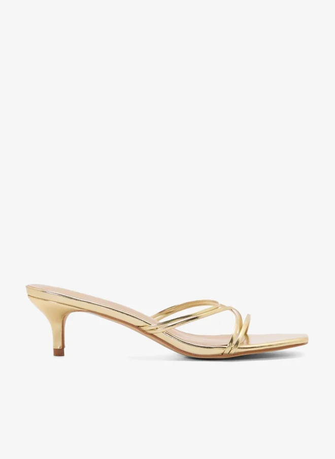 Strappy Backstrap Heel Sandal Mustard Yellow