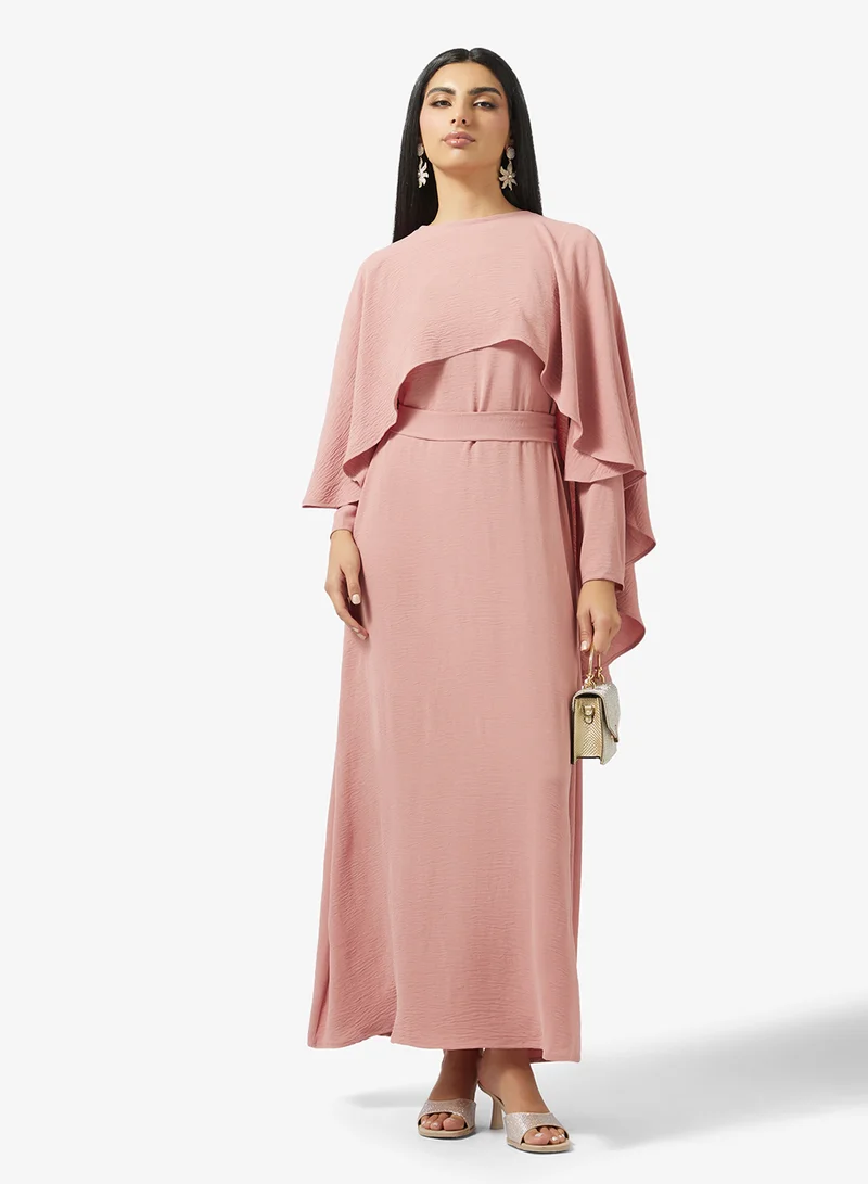 Elegant Cape Overlay Dress