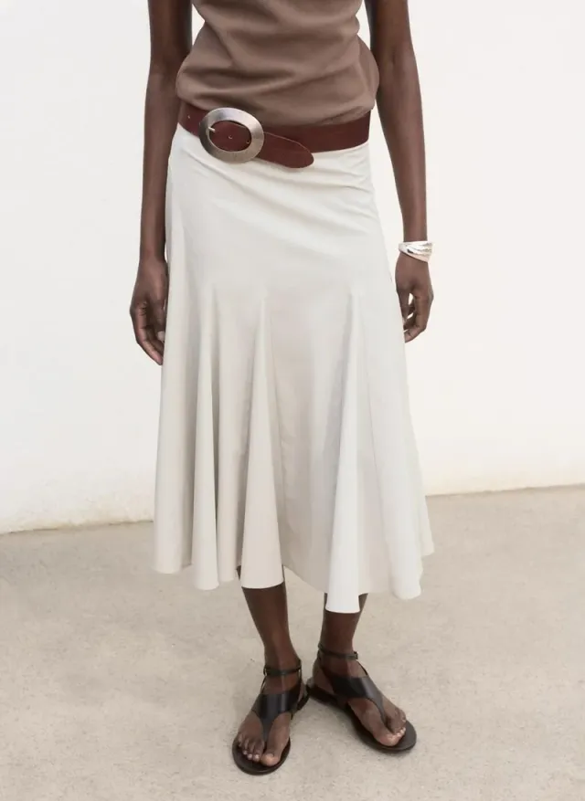 Pleated Midi Skirt