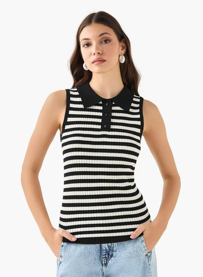 2Xtremz Ribbed Top Black