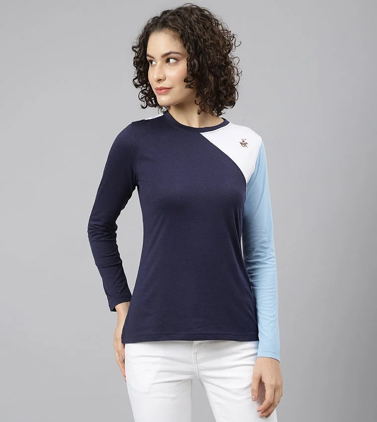 Beverly Hills Polo Club Women's Knit Top Dark Blue