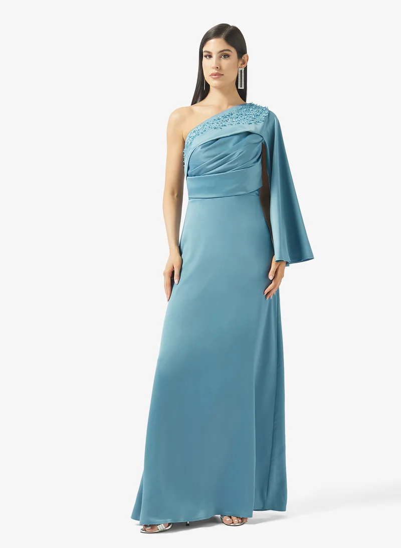 One-Shoulder Shimmer Bodycon Dress