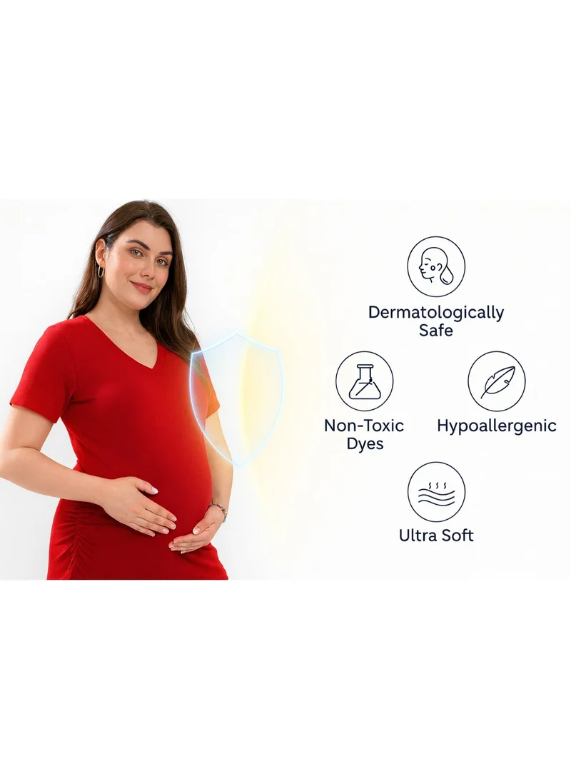 Maternity Basic T-Shirt Dark Red