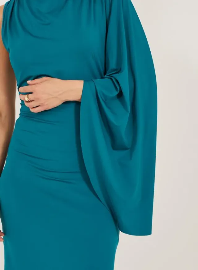 Asymmetric Gown Teal – image 4