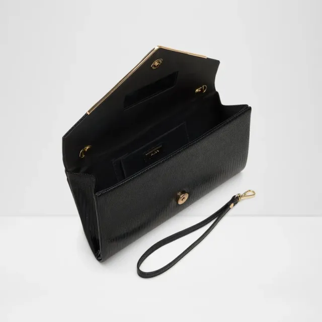 Elona Textured Envelope Clutch Black – image 3