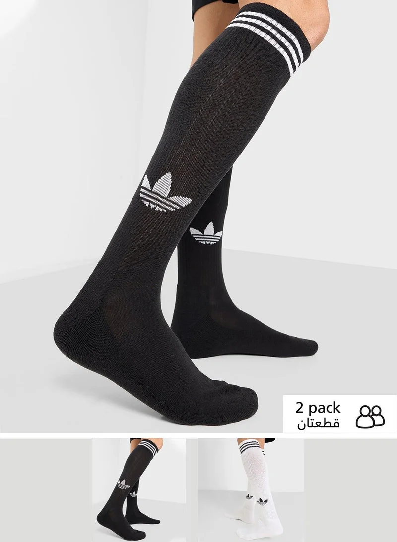 adidas Originals 3S Knee Socks 2-Pack Black
