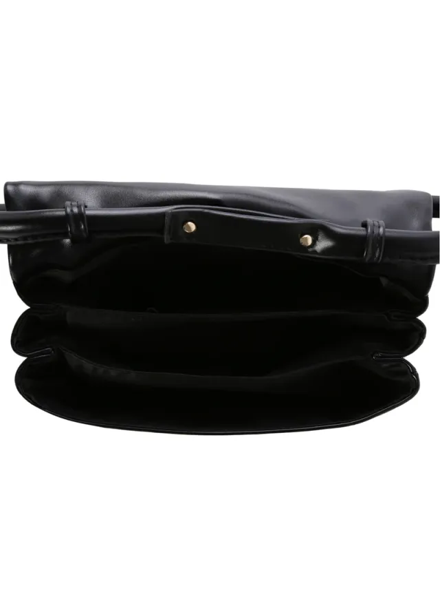 Black PU Leather Trifold Wristlet Handbag with Magnetic Snap Closure – image 4