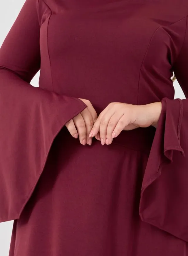 Plus Size Long Sleeve A-Line Maxi Dress – image 4