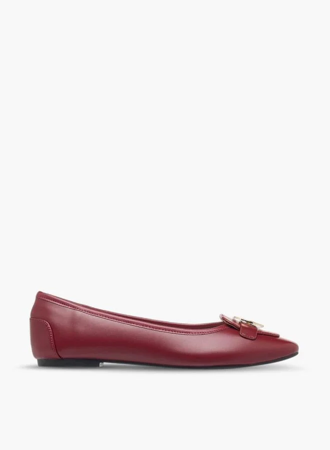 Logo Accent Ballerina Shoes Burgundy