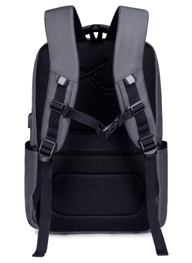 Water Resistant Laptop Travel Backpack with USB Port Black – image 4