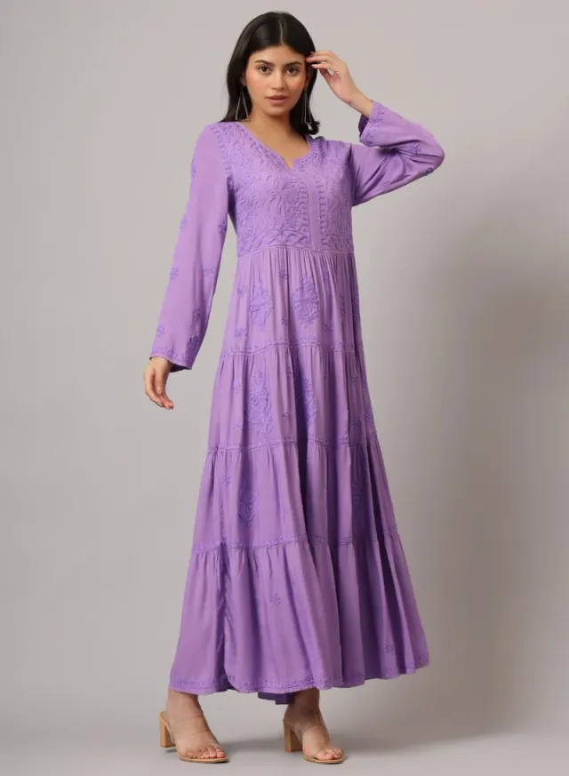 Turquoise Cotton Embroidered Jalabiya for Women - Plus Size – image 4
