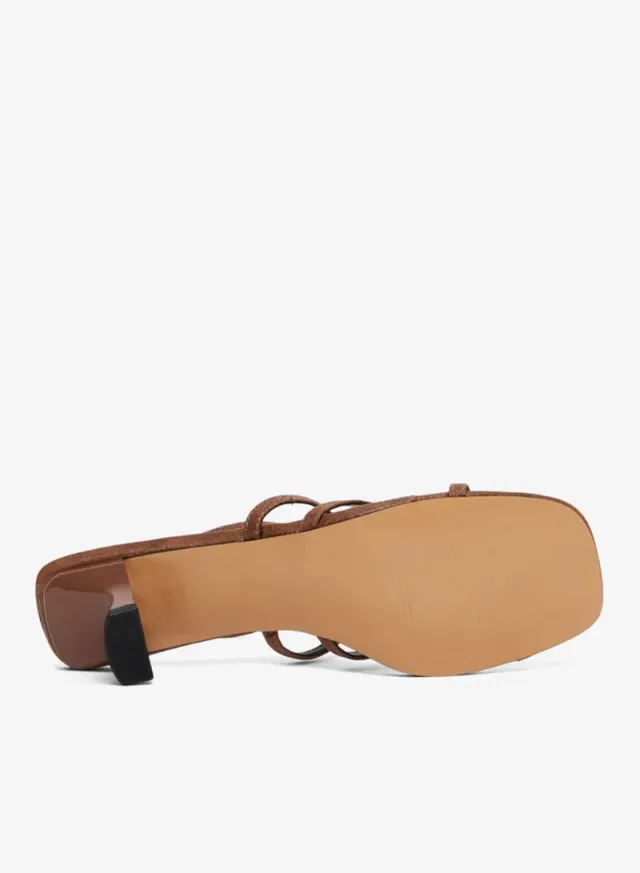Metal Trim Strappy Sandals Brown – image 6
