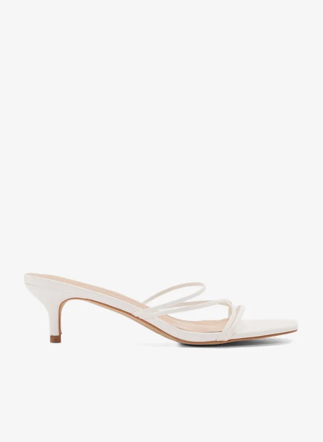Strappy Backstrap Heel Sandals White