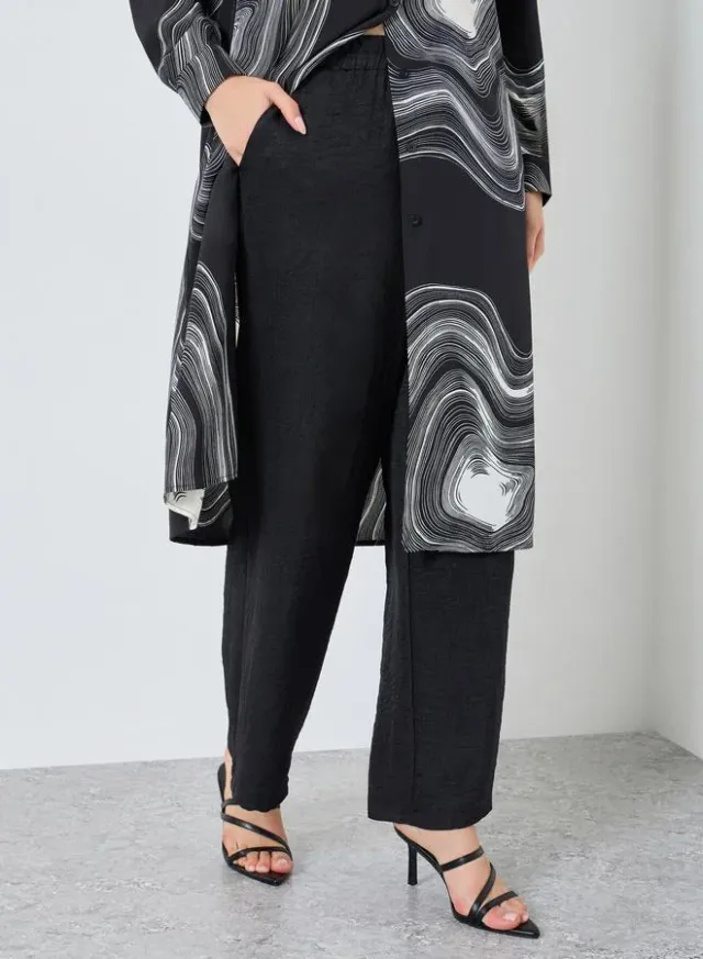 Marble Print Longline Co-ord Black – image 4