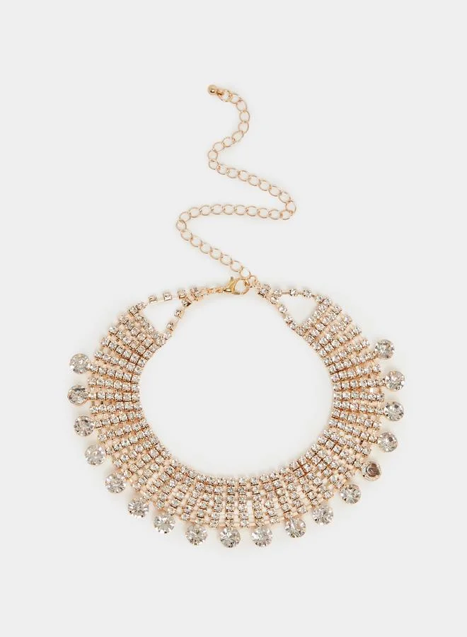 Sparkling Crystal Choker Necklace