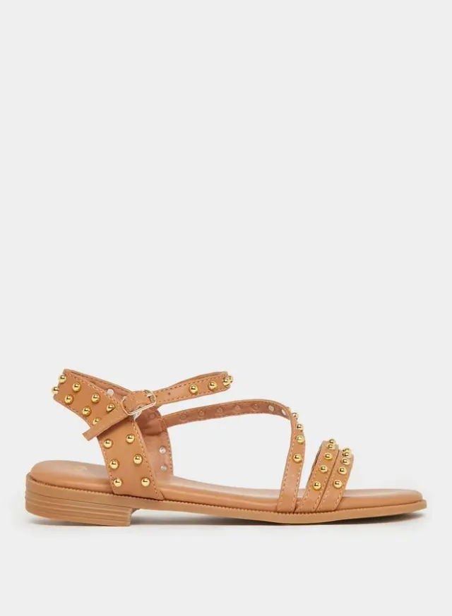 Studded Ankle Strap Sandals
