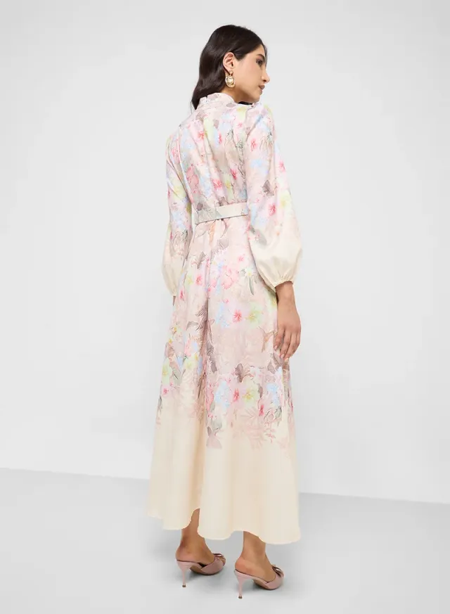 Ella Women's Maxi Floral Print Collared Long-Sleeve Shirt Dress – image 2
