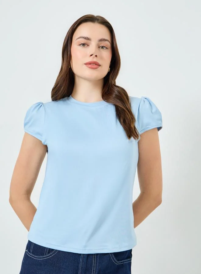 Women's Puff Sleeve T-Shirt Blue