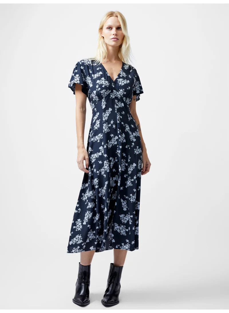 Short Sleeve Viscose Midi Dress
