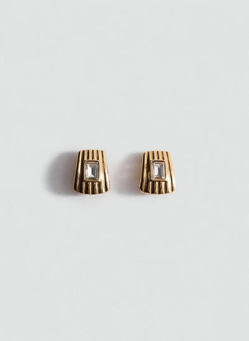 Combined Relief Earrings Golden Yellow