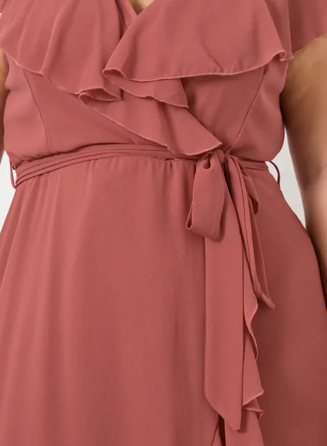 Plus Size Ruffled Maxi Dress Rust – image 4