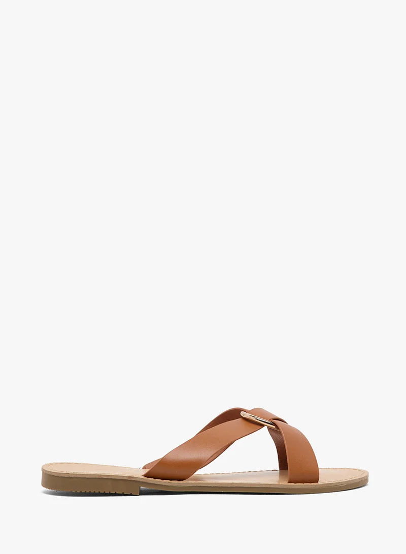 Cross Strap Flat Sandals