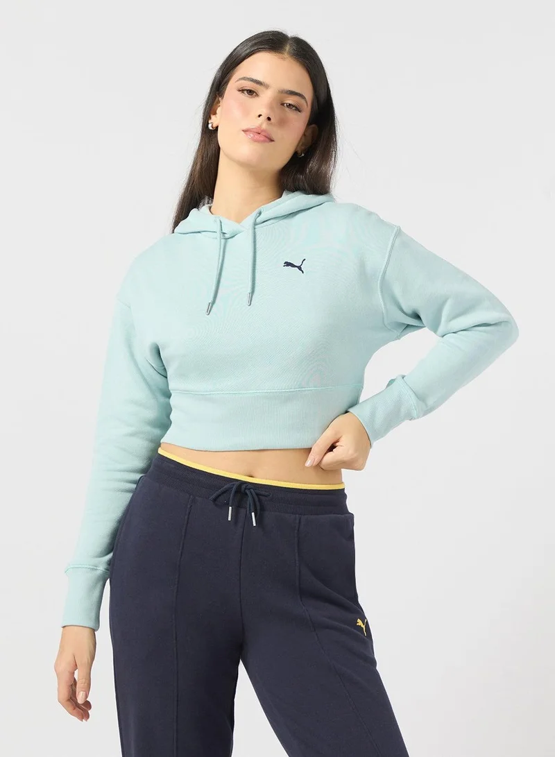 Essential Relaxed Graphic Hoodie Light Blue