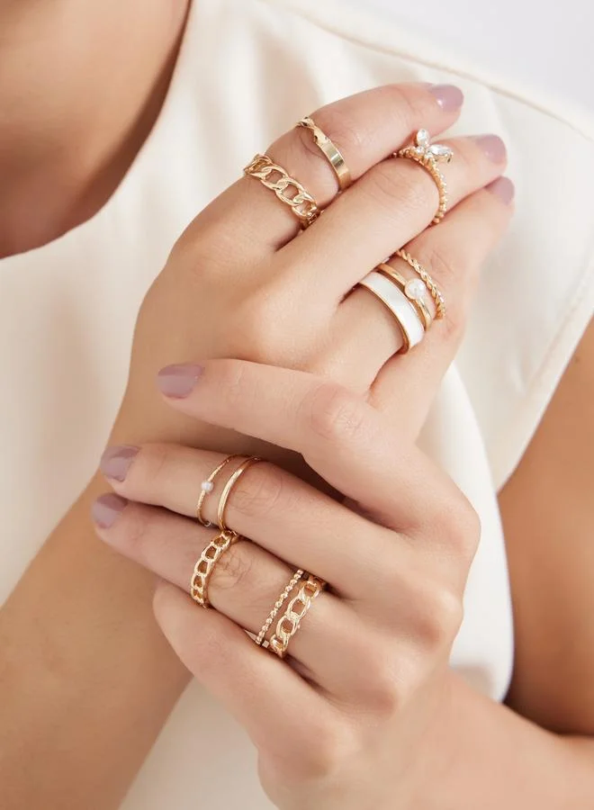 Set of 10 - Assorted Casual Rings