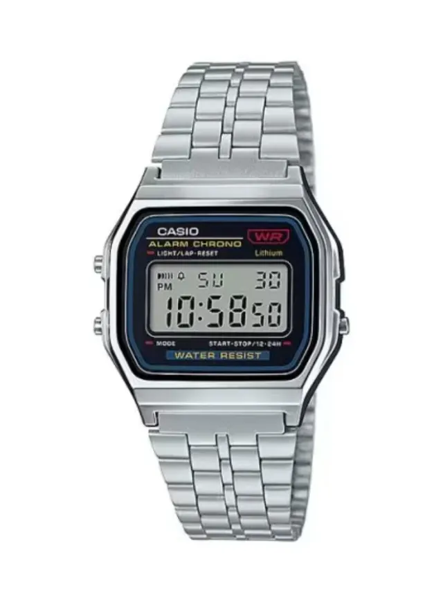 Unisex Stainless Steel Digital Watch A159W-N1DF - 33.2 mm