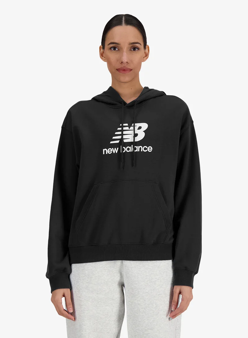Essentials French Terry Logo Hoodie Black