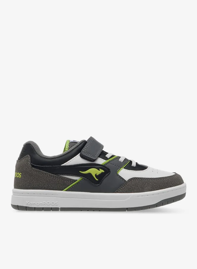 Women's Panelled Hook and Loop Sports Shoes Grey