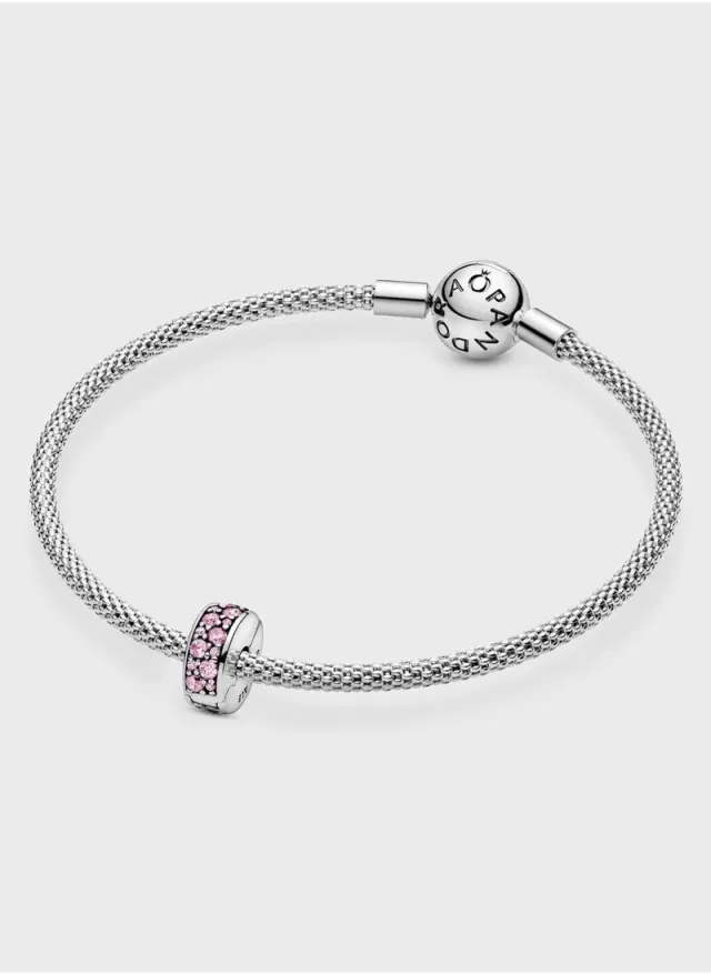 Sterling Silver Clip Charm with Cubic Zirconia Sparkling Row Design – image 5