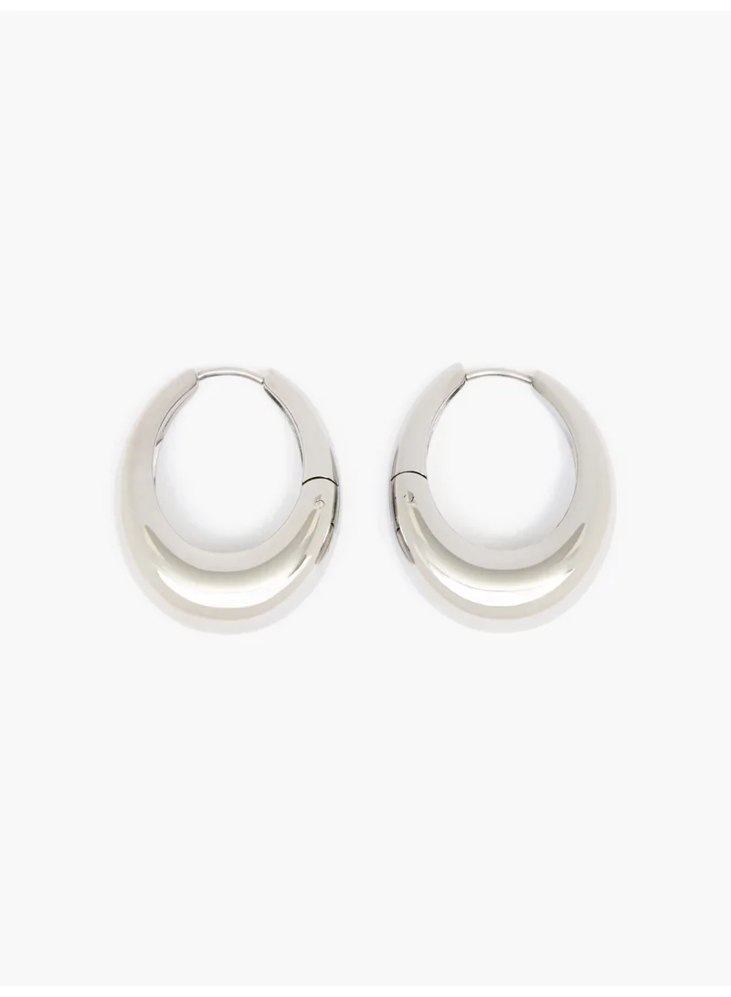 Sculptural Oval Hoop Earrings