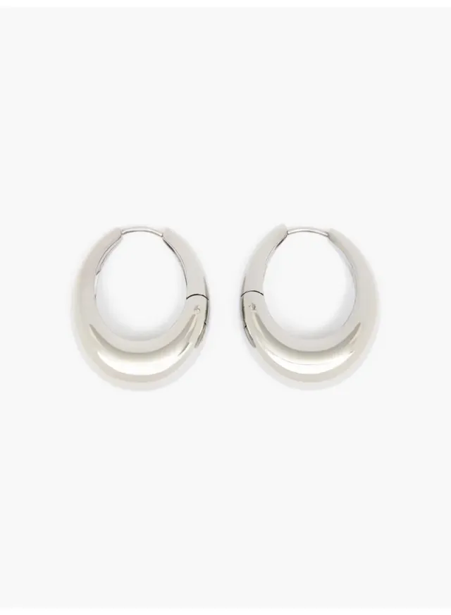 Sculptural Oval Hoop Earrings