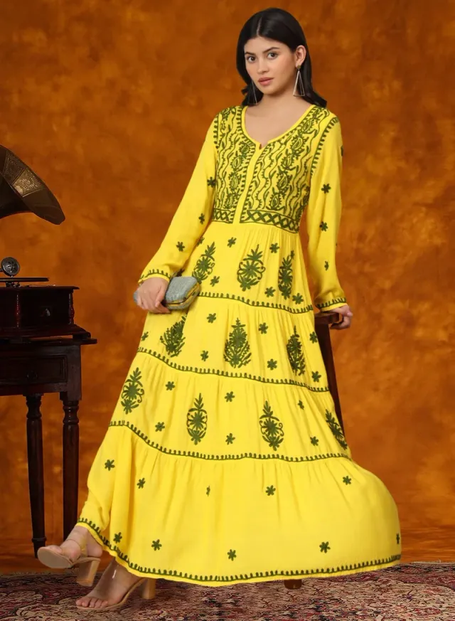 Turquoise Cotton Embroidered Jalabiya for Women - Plus Size – image 6