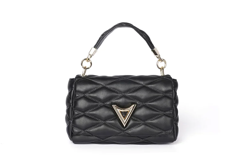 Quilted Faux Leather Handbag