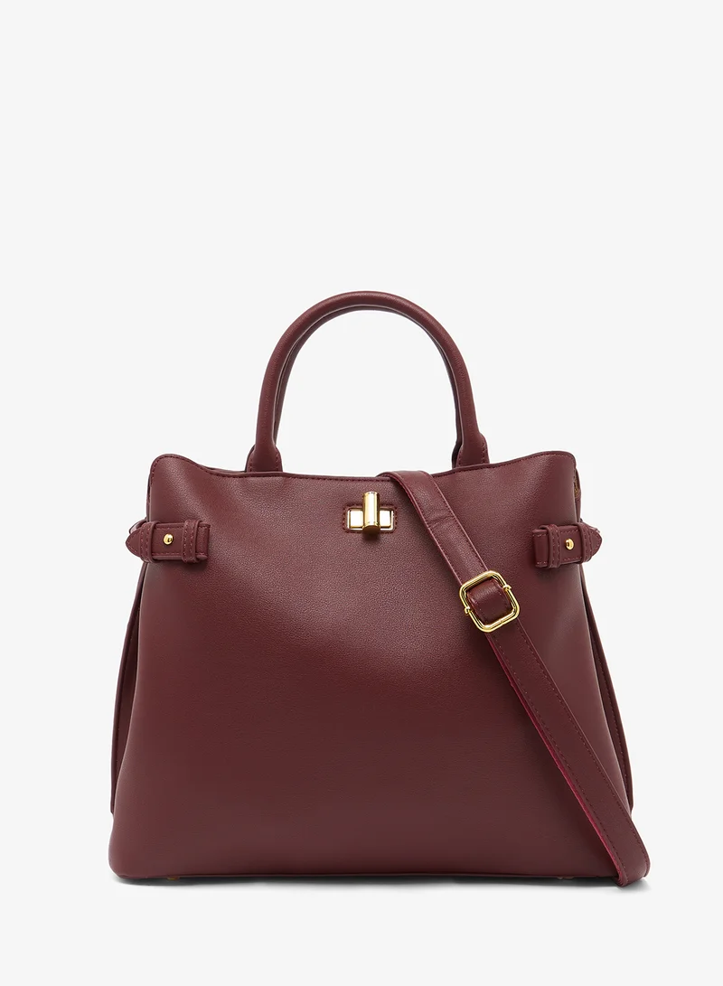 Gold-Accent Structured Satchel