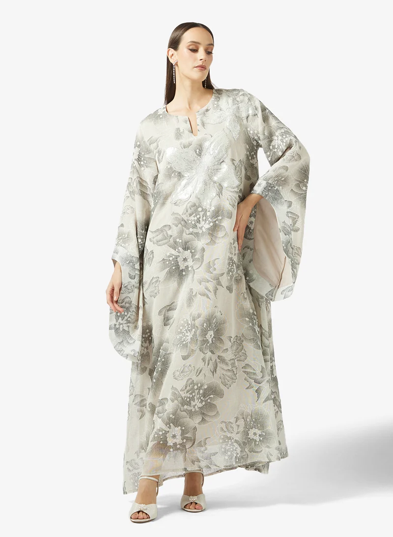 Printed Kaftan Light Steel Blue