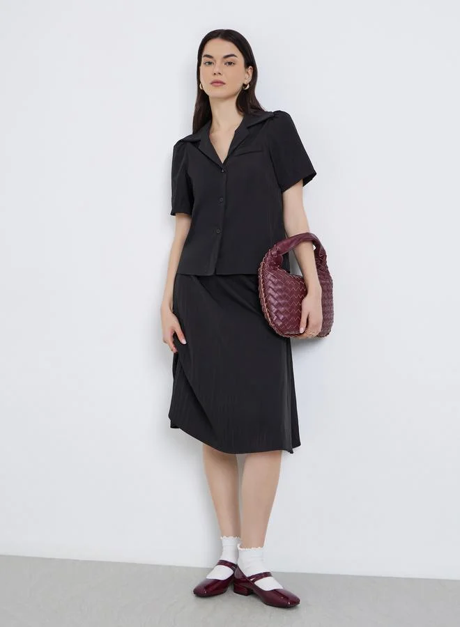 Women's Shirt & Skirt Co-ord Set Black