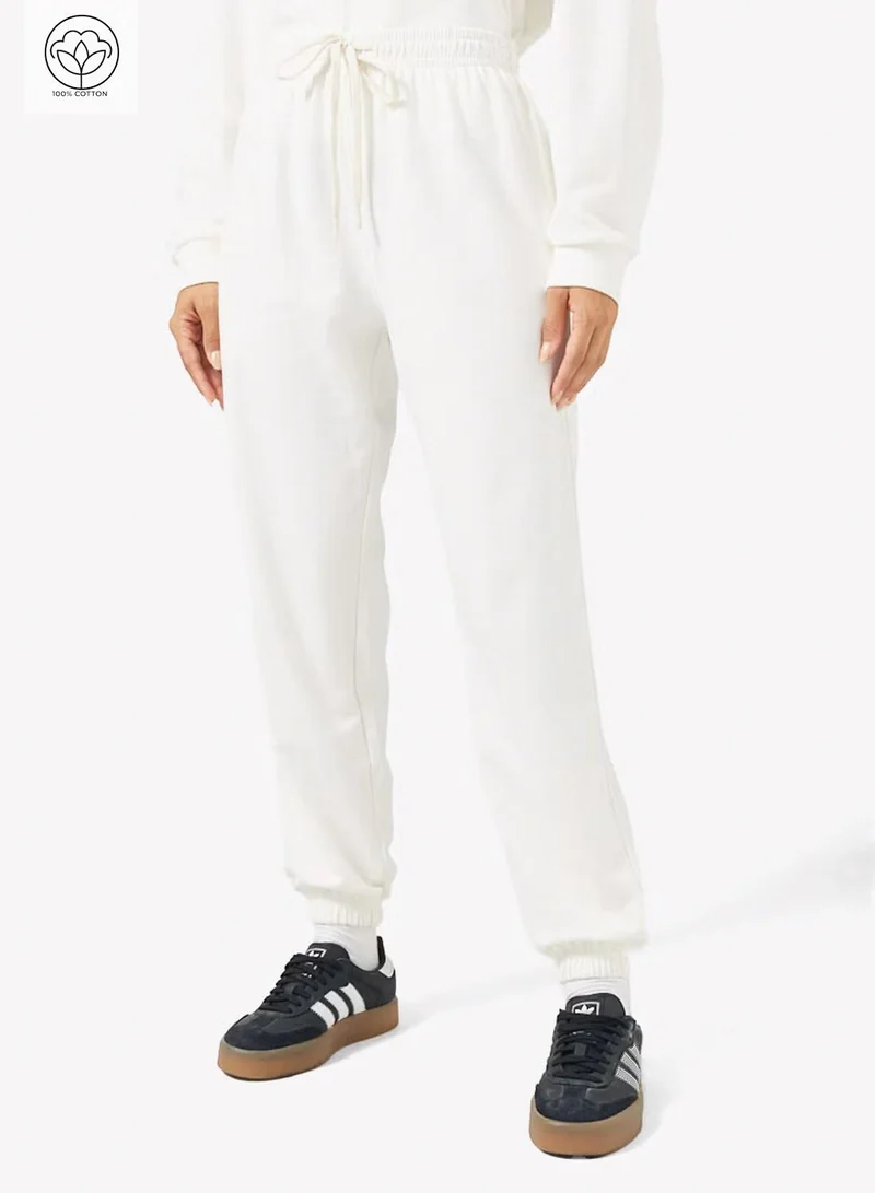 Oversized Cotton Joggers Cream