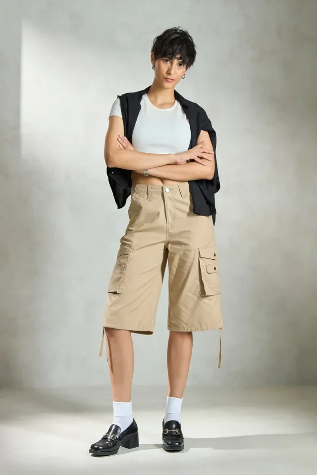 Virgio Women Cargo Shorts Brown
