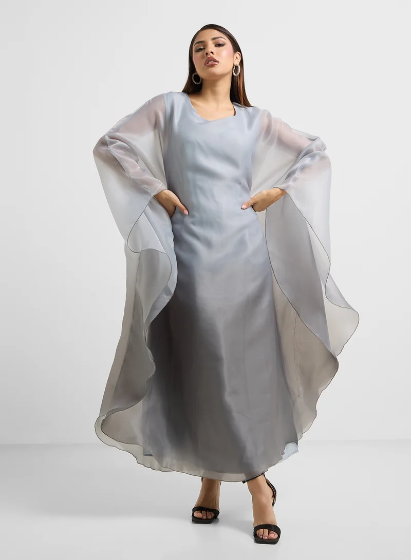 Ombre Print Kaftan Grey