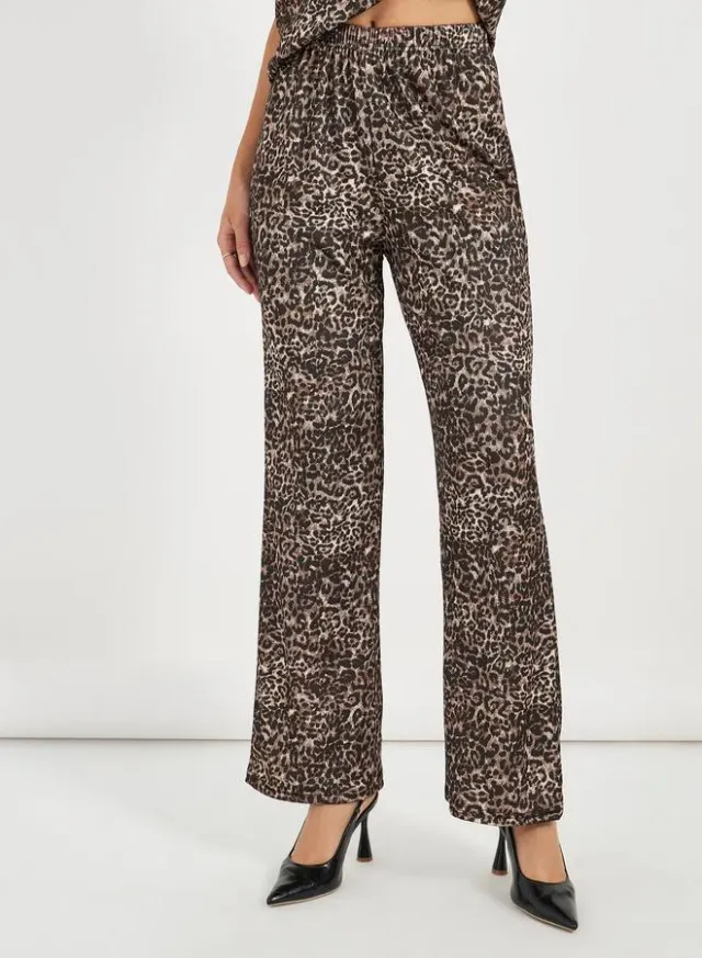 High Neck Leopard Print Pants Set – image 6