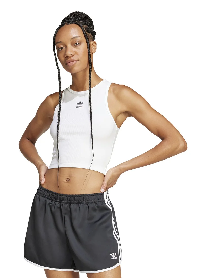 Essential Ribbed Tank White